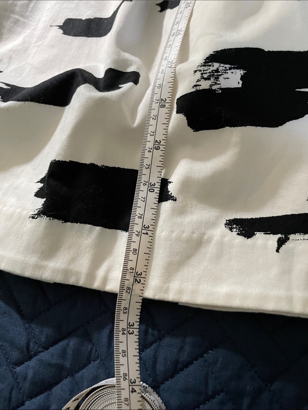French Connection- Black & White Brushstroke Short Sleeve Dress - Picture 9 of 11